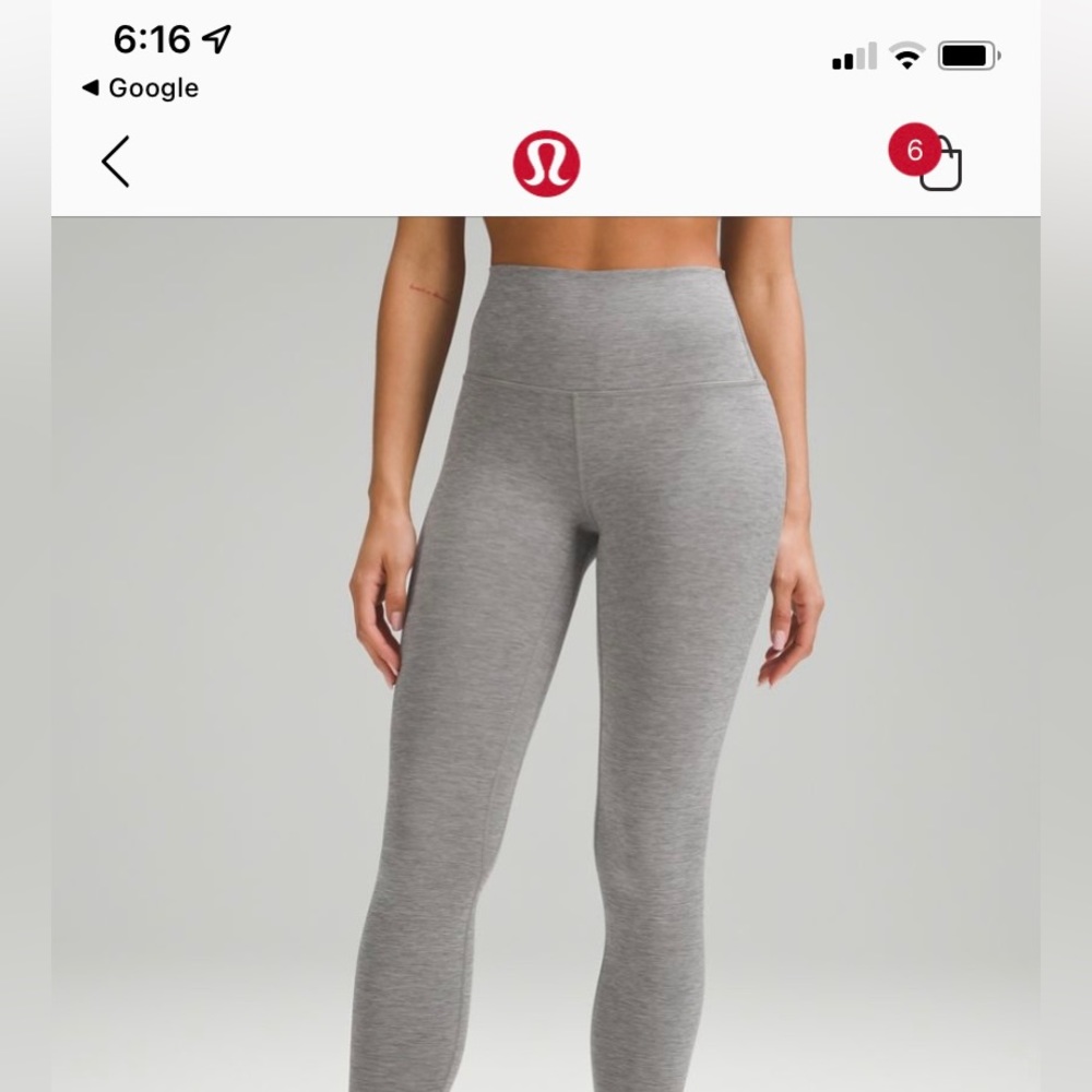 Light Grey Lululemon Leggings (Size 4)